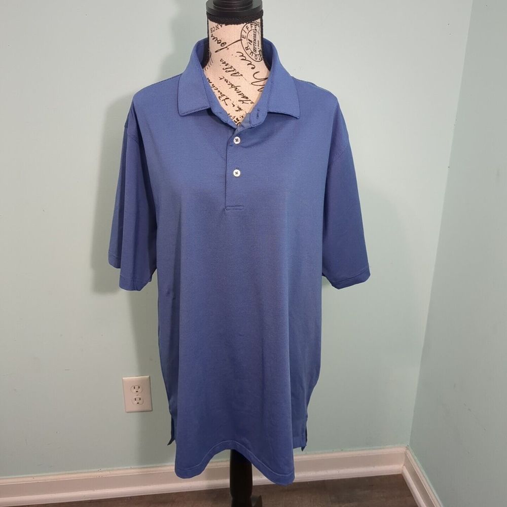 Turtleson Men's extra Large xl Blue Short Sleeve Golf Polo Shirt tour performan